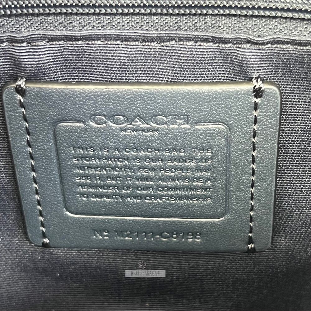 Coach Dempsey Tote 22 With Garden Plaid Print And Coach Patch Crossbody Midnight - Picture 10 of 13